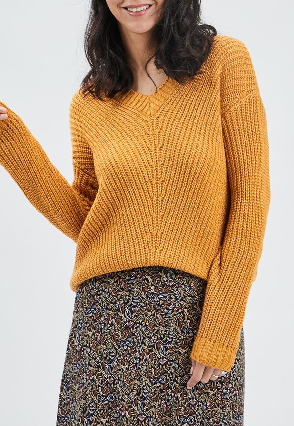 Strickpullover - jaune moutarde