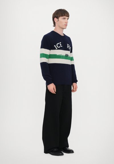 Iceberg MAGLIA GIROCOLLO - Svetrík - white/dark blue