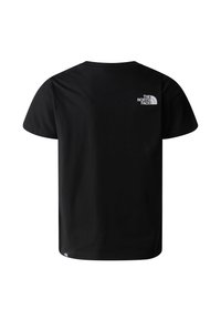 Μαύρο t-shirt με κοντά μανίκια, κατασκευασμένο από μαλακό ύφασμα. Φέρει μικρό λευκό λογότυπο στο πάνω μέρος της πλάτης και στρογγυλή λαιμόκοψη. Απλός  σχεδιασμός.