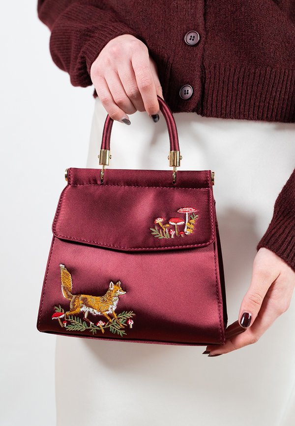 Fox & Mushroom - Handtasche - burgundy