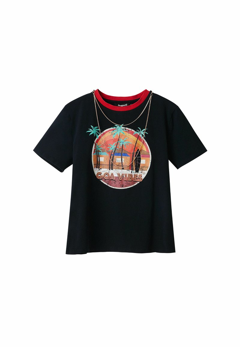 Desigual T-shirt print zwart