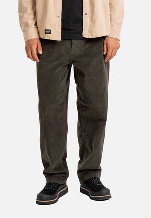 BAGGY - Relaxed fit jeans - dark green cord