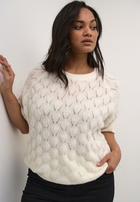 Kaffe Curve Pamata T-krekls - chalk