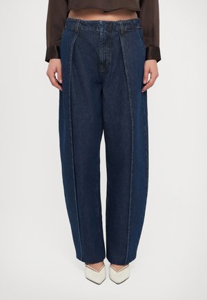 THE BOWED TROUSER - Mom jeans - dark-blue denim