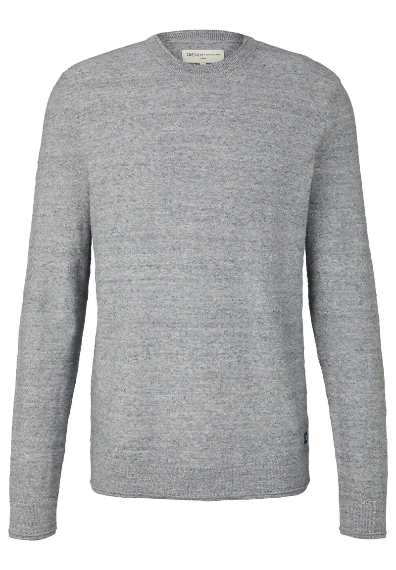 Herren Strickjacken | TOM TAILOR DENIM Strickpullover white navy slub heather yarn/grau - NX73657 Herren Strickjacken | TOM TAILOR DENIM Strickpullover white navy slub heather yarn/grau - NX73657