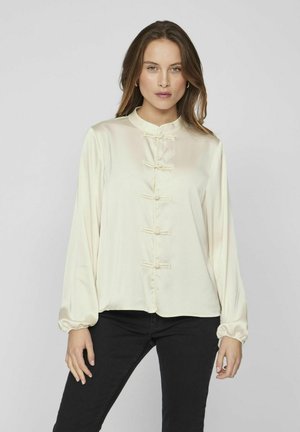 VILA MIT LANGEN ÄRMELN HIGH NECK - Bluza - birch