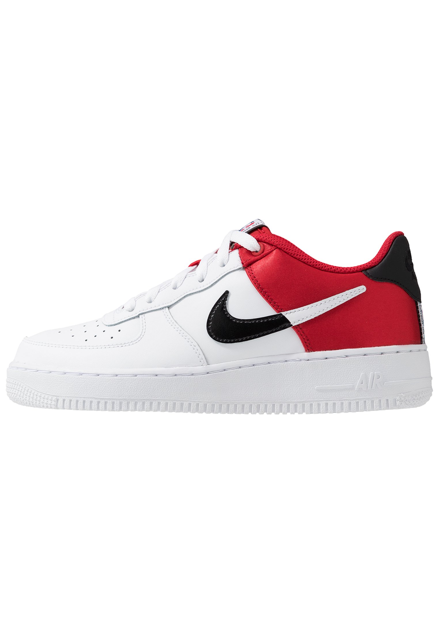 air force 1 red and white and black