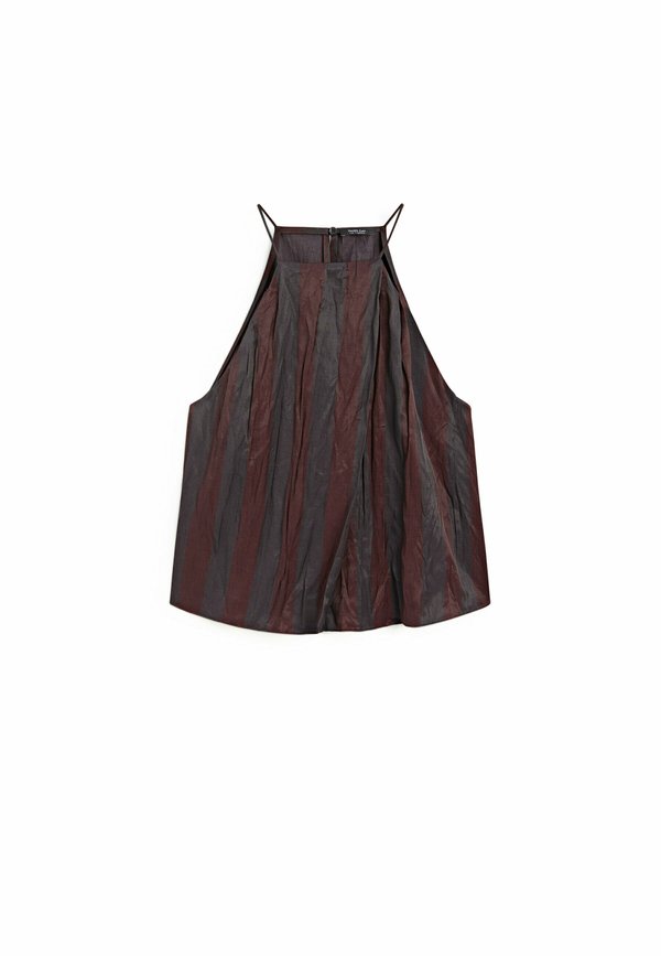 STRIPED FLOWING HALTER - Top - bordeaux4