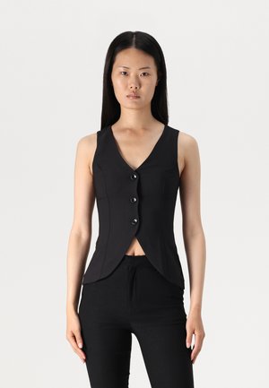 TAILORED V NECK VEST - Vesta - black