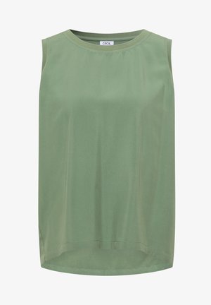Cecil, BLUSENTOP MIT RUNDHALS UND RIPPDETAILS - Bluse - deep matcha green