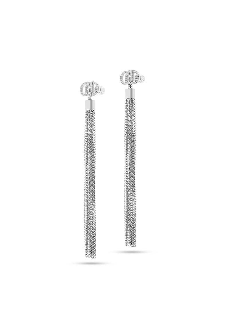 Orecchini a nappina in argento con un design elegante e minimalista. Presentano una superficie testurizzata e un supporto sicuro per il massimo comfort.