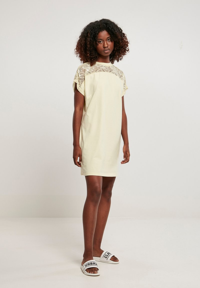 Damen Freizeitkleider | Urban Classics LADIES LACE TEE DRESS Freizeitkleid softyellow/gelb - NR44373 Damen Freizeitkleider | Urban Classics LADIES LACE TEE DRESS Freizeitkleid softyellow/gelb - NR44373