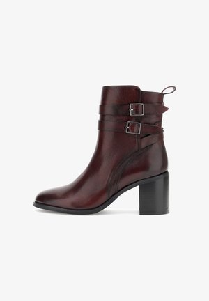 Kovbojské/motorkářské kotníkové boty - burgundy