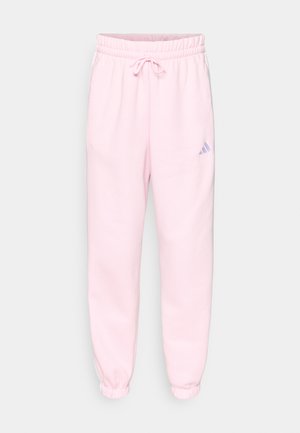 adidas Sportswear ESSENTIALS 3 STRIPES LOOSE PANTS - Tepláky - clear pink/white