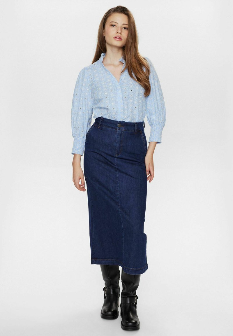 Donna Gonna Lunga In Denim Blu Navy | Maje Gonne & Shorts - Foto 12