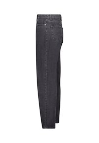 Tummanharmaat farkut suoranlahkeisella leikkuulla, valmistettu denimmateriaalista. Sisältää kaksi takataskua ja siistin vyötärönauhan vyölenkeillä.