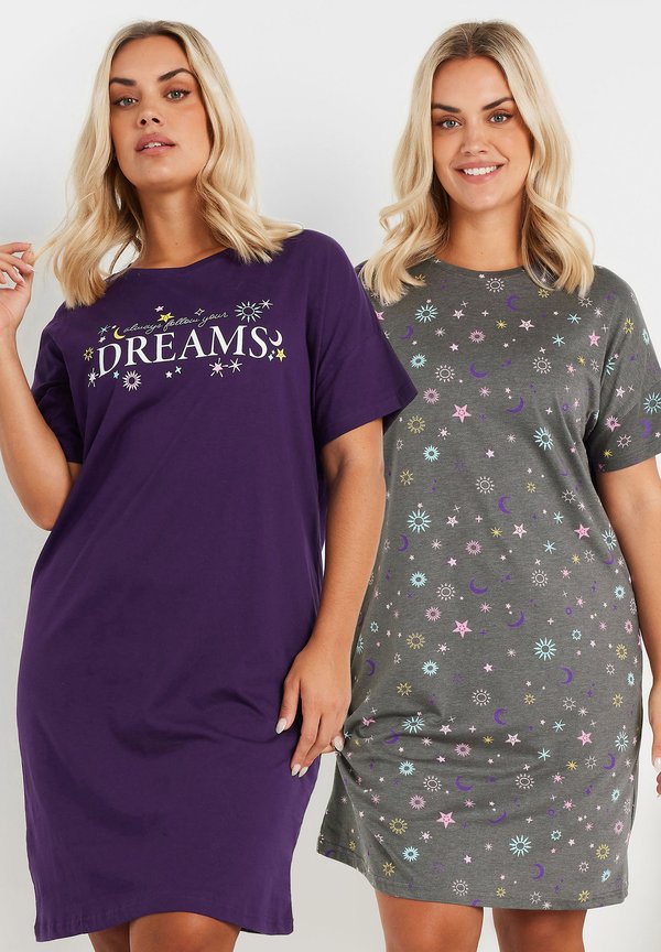 2 PACK FOLLOW DREAMS - Nachthemd - purple