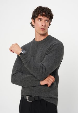 Pier One by Zalando, SOFT-TOUCH CREW NECK JUMPER - Пуловер - dark grey melange