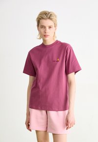Carhartt WIP AMERICAN SCRIPT - Camiseta básica - dusty fuchsia