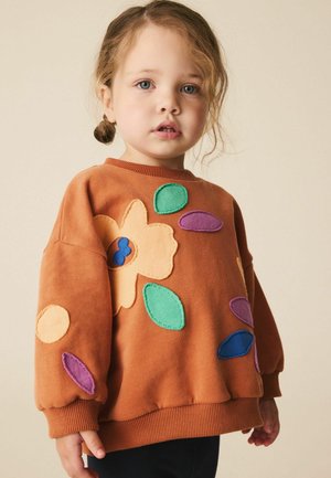 Next, REGULAR FIT - CREW NECK SWEATSHIRT - Melegítőfelső - rust brown flowers