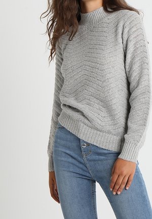 Strickpullover - mottled light grey