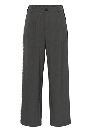 Kaffe Curve, KCKARIALLA WIDE PANTS - Pantalon classique - dark grey melange