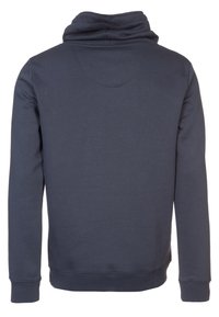 Sudadera azul marino con cuello alto, mangas largas y puños acanalados. Fabricada con un tejido suave y texturizado, de corte relajado.