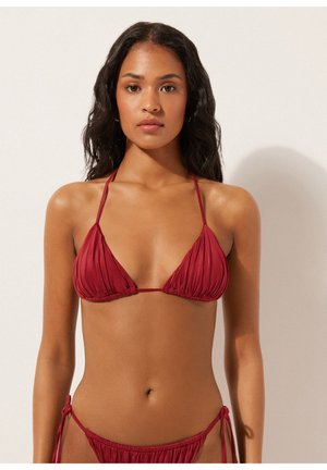 Calzedonia SHINY SATIN - Bikini-Top - red