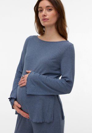 MAMALICIOUS MLSADIE VITA LS JRS TOP 2F - Μπλούζα με μακριά μανίκια - bering sea detail:melange