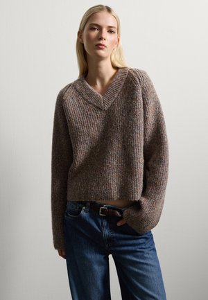 Strickpullover - brown grey