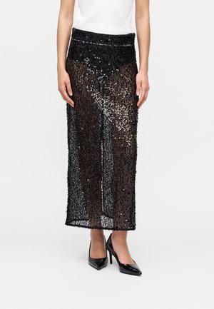 TULLI SHIMMERING SKIRT - Μάξι φούστα - black