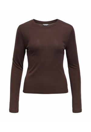 Object, LONG SLEEVED TOP FITTED - Camiseta de manga larga - seal brown1