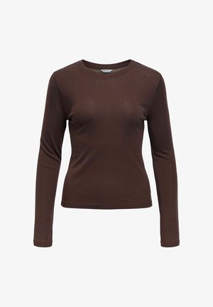 Object, LONG SLEEVED TOP FITTED - Camiseta de manga larga - seal brown1