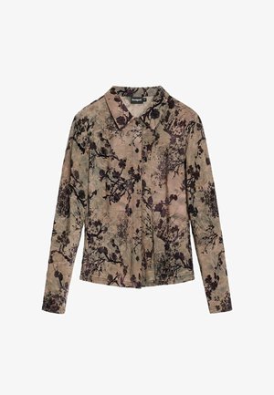Desigual, PRINTED LONG SLEEVE T-SHIRT - Nööpidega pluus - blue