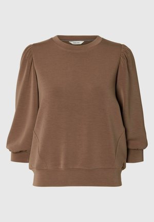 Selected, SLFTENNY 3/4 SWEAT TOP NOOS - Φούτερ - chocolate chip