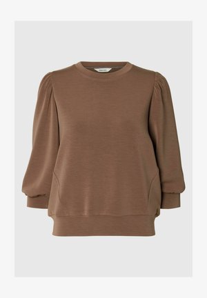 Selected, SLFTENNY 3/4 SWEAT TOP NOOS - Φούτερ - chocolate chip