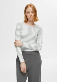 Selected Femme SLFANNA CREW NECK TEE - Longsleeve - light grey melange