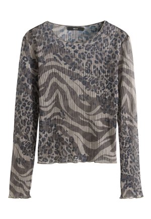 Next, REGULAR FIT - CRINKLE CREW NECK - Bluse - chocolate brown animal print