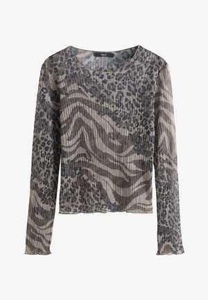 Next, REGULAR FIT - CRINKLE CREW NECK - Bluse - chocolate brown animal print