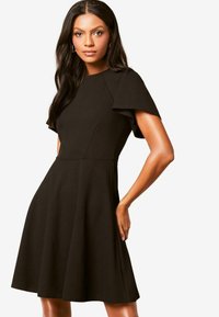 Lipsy SHORT FLUTTER SLEEVE SKATER - Rochie tip cămașă - black