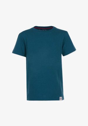 Tearfarvet t-shirt med korte ærmer lavet af bomuld. Har en rund hals, lige nedkant og et lille logo-label nederst til venstre.