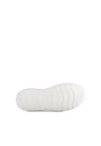 White sneaker sole featuring a textured rubber design with ridges and grooves for traction, branded with "Gabor" on the side.
