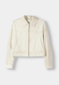Imiteret læderjakke - beige