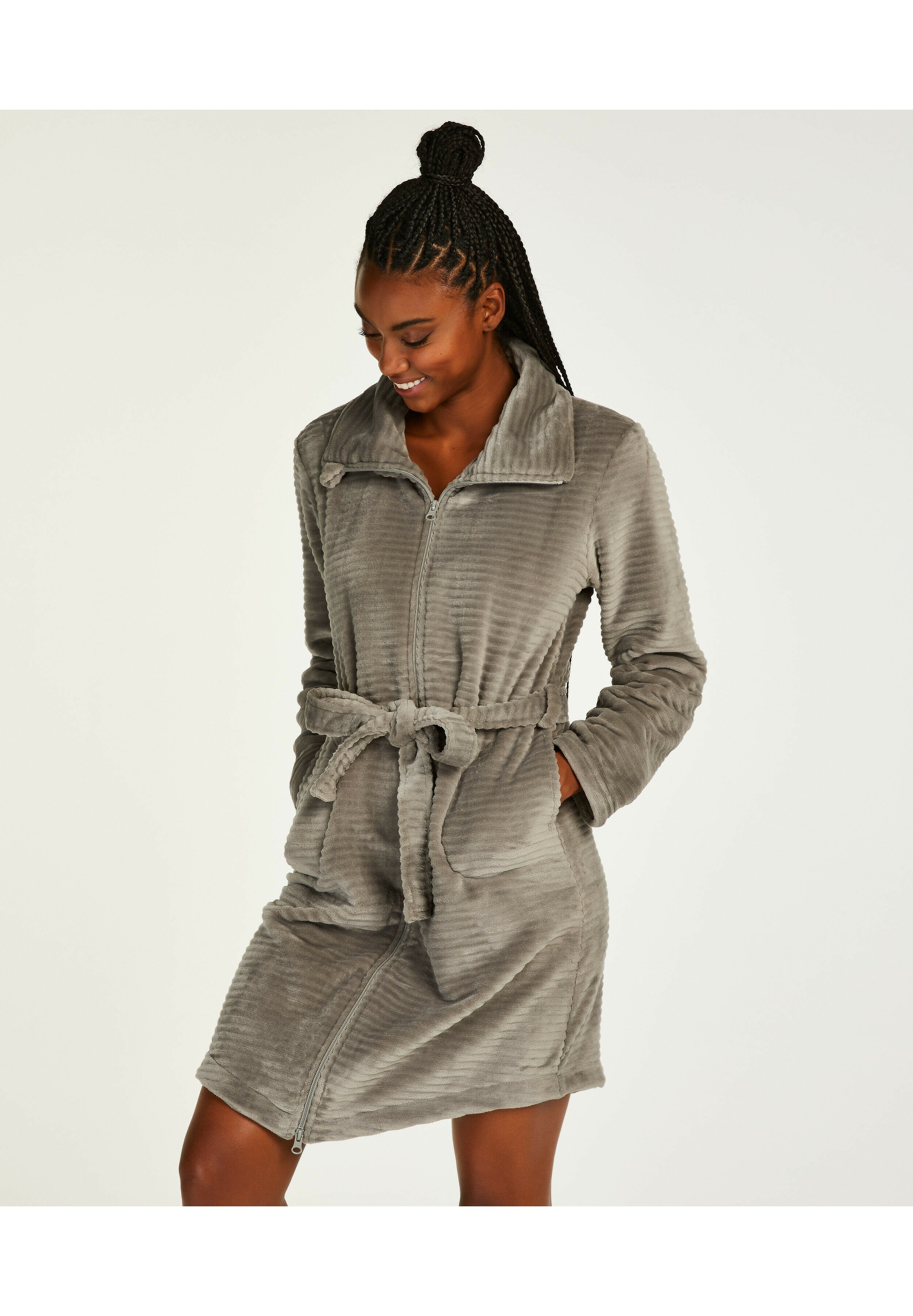grey zip fleece