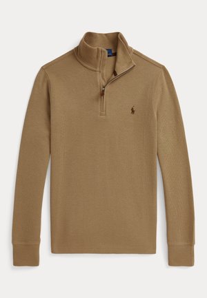 ESTATE-RIB QUARTER-ZIP PULLOVER - Strikkegenser - camel
