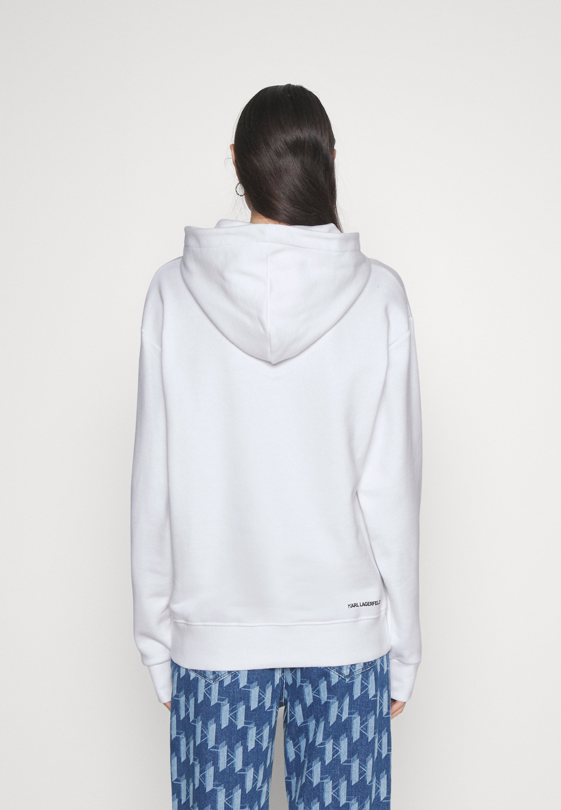 Karl Lagerfeld, K/love Hoodie, Woman, White, Size: L