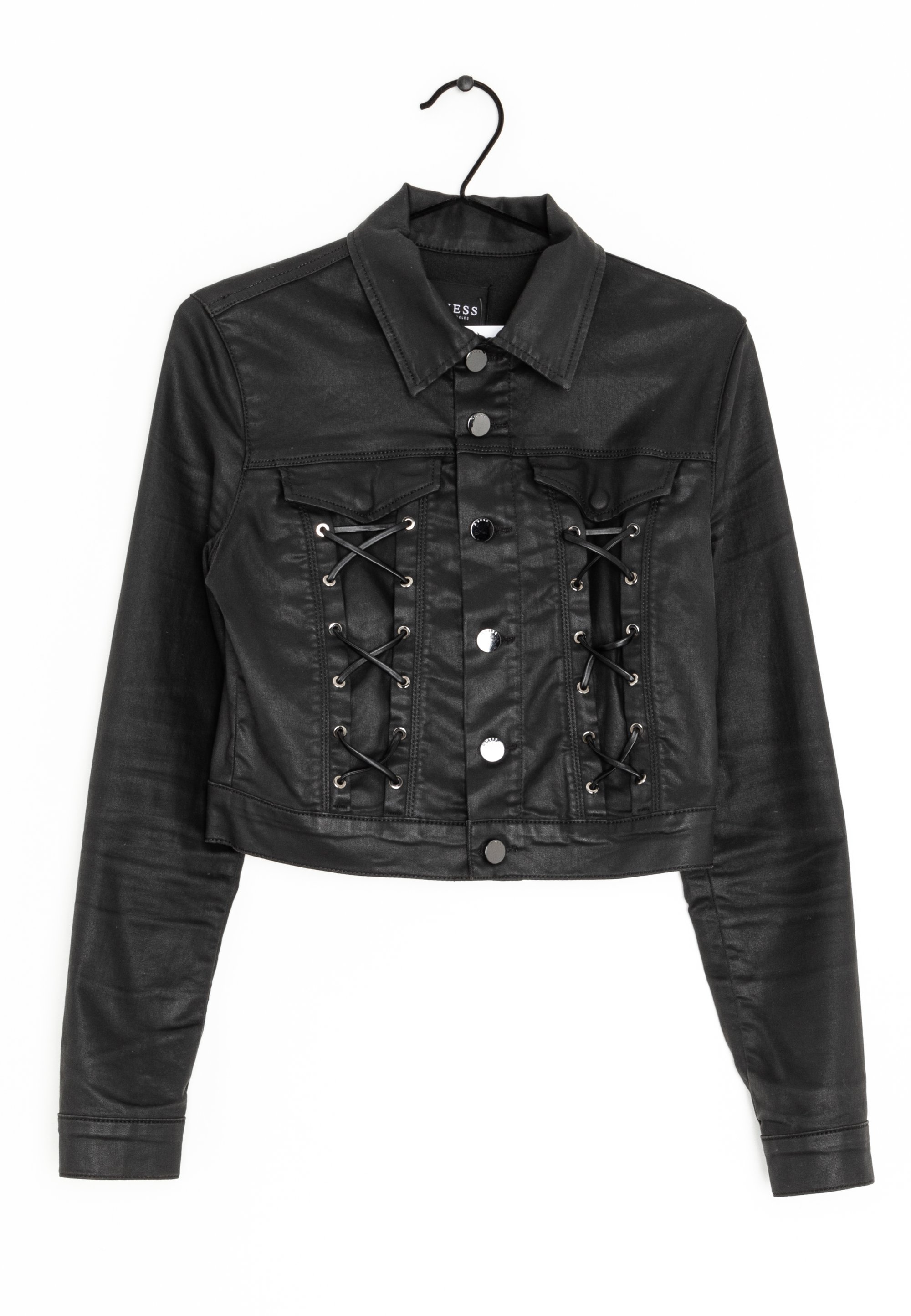 Guess Lederjacke black/schwarz (Pre-owned) Zalando