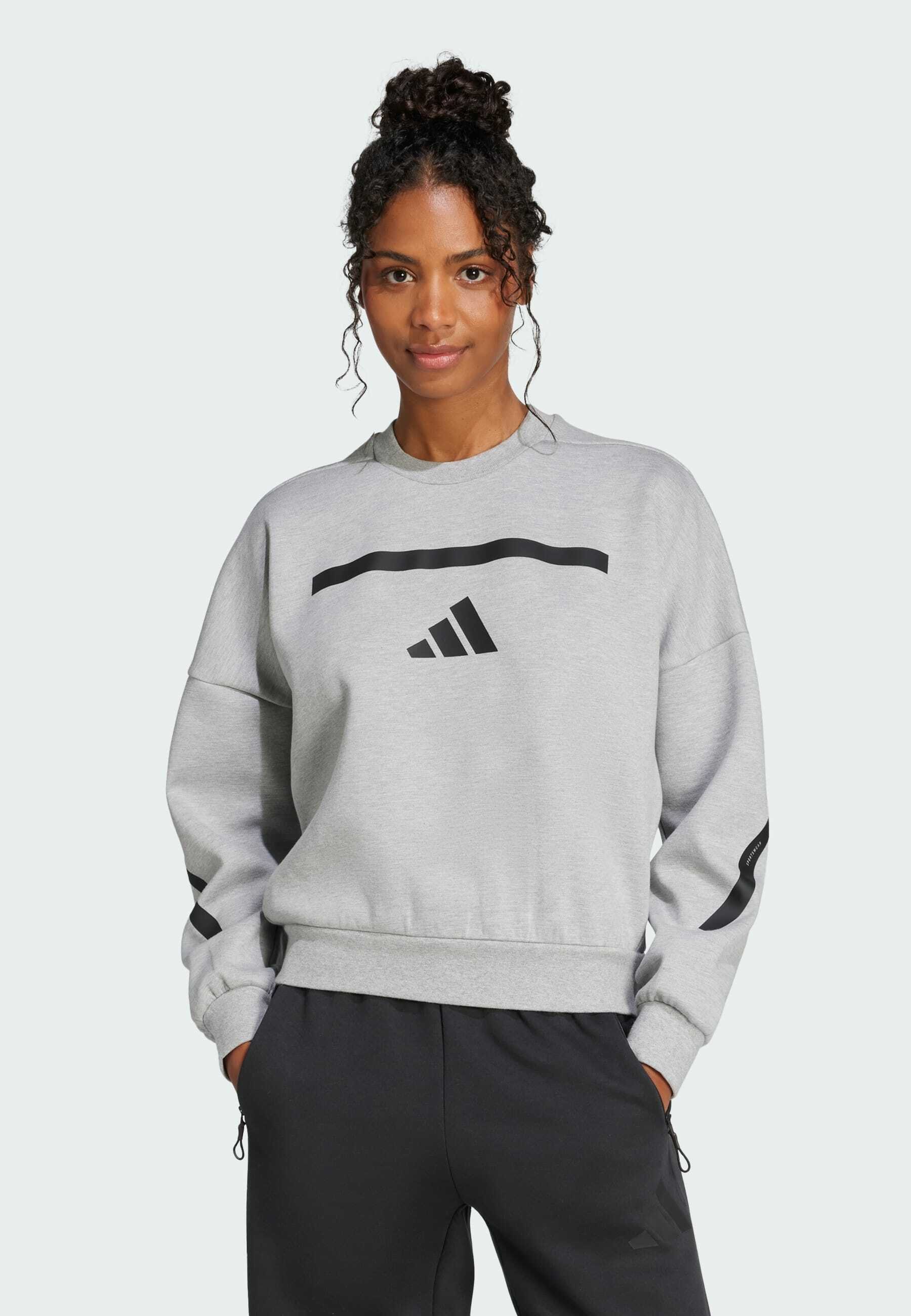 Crew Sweatshirt Adidas Grey Women's Sweatshirt Adidas