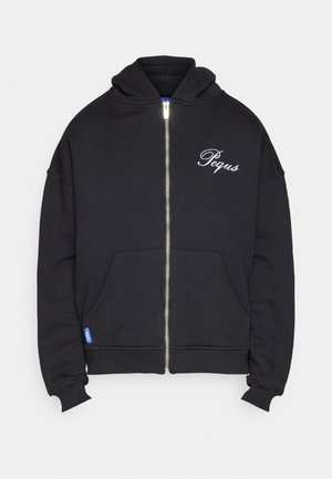 PEQUS HANDWRITTEN LOGO ZIP HOODIE UNISEX - Sweatjacke - black