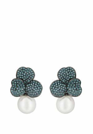 IRIS FLOWER AND PEARL DANGLE - Oorbellen - blue